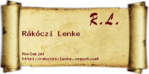 Rákóczi Lenke névjegykártya